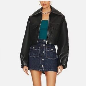 Re/Done 70's Button Front Mini Skirt in Heritage Rinse size Large